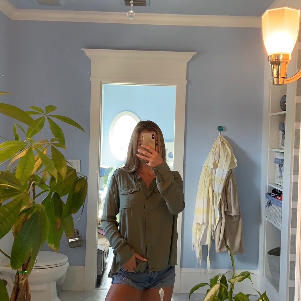 Army Green Button Down - image 1